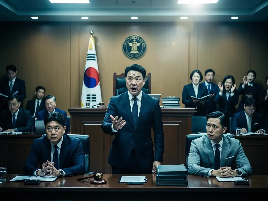 Intense courtroom drama scene from an underrated K-drama.