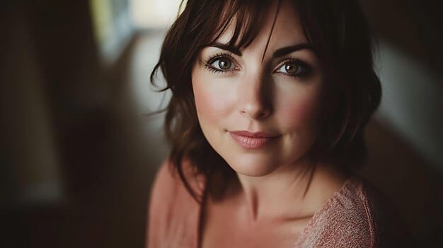 A close-up shot of the main actress in 