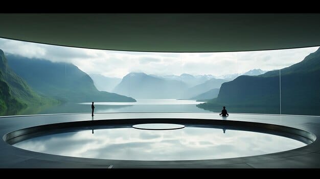 A panoramic shot showcasing the beautiful and meticulously designed set used in 