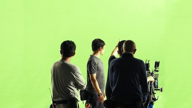 A behind-the-scenes shot of a * dorama set, featuring a director and camera crew filming a scene. The image should highlight the meticulous attention to detail and high production values characteristic of these dramas.