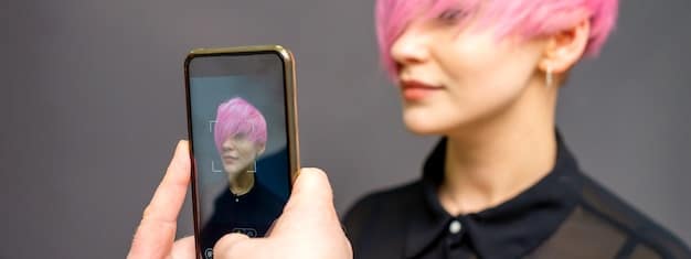 Close-up of a smartphone displaying a K-drama streaming app interface. The app features a prominent search bar, trending K-drama thumbnails, and a user profile icon. The scene is bright and modern.