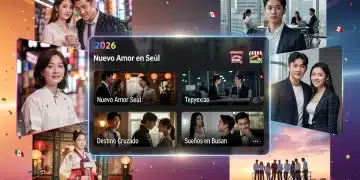 Póster promocional con los elencos de los 5 doramas más esperados de 2026, destacando la emoción por los estrenos en México.