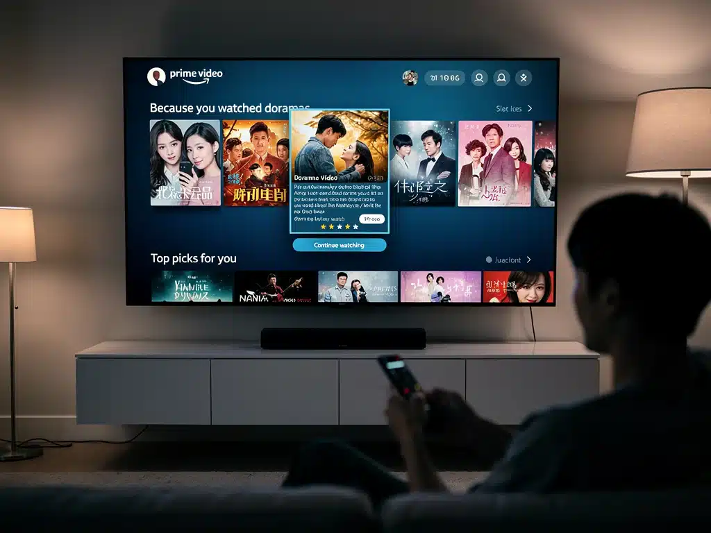 Interfaz de Prime Video mostrando recomendaciones personalizadas de doramas para usuarios en México.